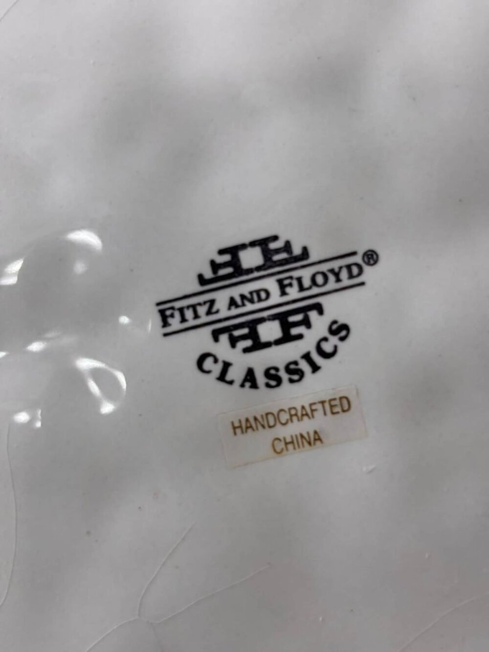 Fitz & Floyd Fine Ceramic Christmas Serving/Canape Plate Octagonal Snowy Woods - Picture 7 of 7
